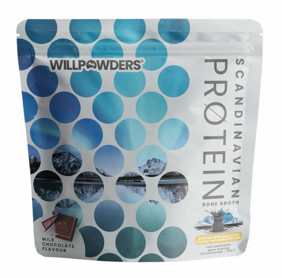 Image Title Willpowders Milk Chocolate Protein Powder with Shilajit and Monocreatine